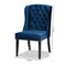 Baxton Studio Lamont Modern Transitional Navy Blue Velvet and Dark Brown Finished Wood Wingback Dining Chair 176-10963-Zoro - alternate 9